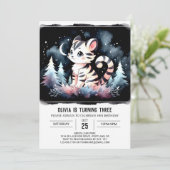 Simple Dreamy Tiger Birthday Einladung (Stehend Vorderseite)
