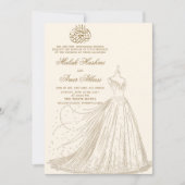Simple Dress Cream Islamische Hochzeit Einladung (Vorderseite)