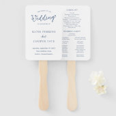 Simple Dusty Blue Bold Schriftart Modernes Hochzei Fächer (Vorne und Hinten)