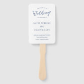 Simple Dusty Blue Bold Schriftart Modernes Hochzei Fächer (Vorderseite)