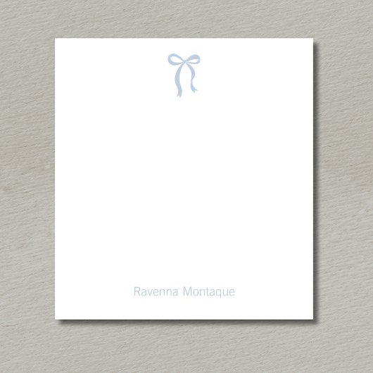 Simple Dusty Blue Bow Script Custom Name Script Notizblock