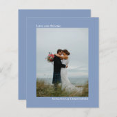 Simple Dusty Blue BUDGET Hochzeit Foto Vielen Dank (Vorne/Hinten)