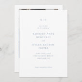 Simple Dusty Blue Elegant Wedding QR Code Save The Date (Vorne/Hinten)