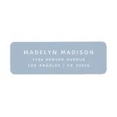 Simple Dusty Blue Elegante Rücksendeadresse (Vorne)