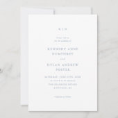 Simple Dusty Blue Elegante Wedding Einladung (Vorderseite)