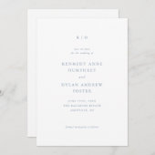 Simple Dusty Blue Elegante Wedding Save The Date (Vorne/Hinten)