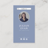 Simple Dusty Blue Foto Healthcare Consultant Visitenkarte (Vorderseite)