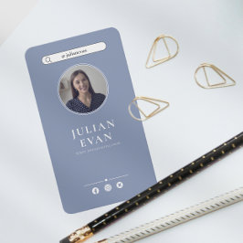 Simple Dusty Blue Foto Healthcare Consultant Visitenkarte