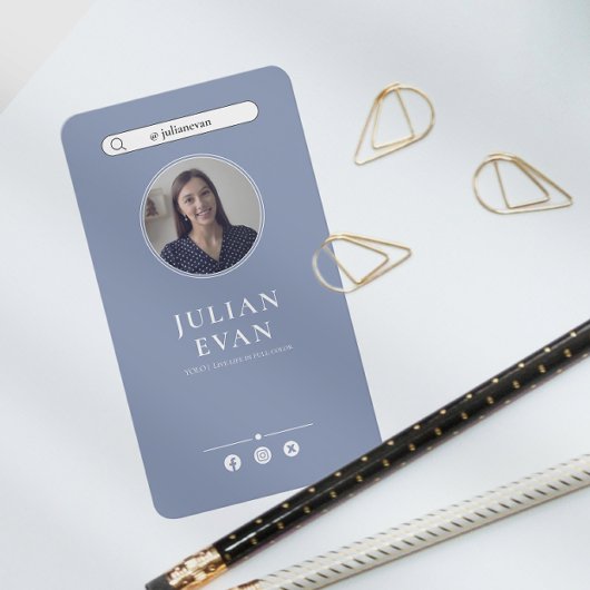 Simple Dusty Blue Foto Healthcare Consultant Visitenkarte