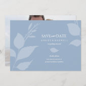 Simple Dusty Blue Foto Save the Date (Vorne/Hinten)