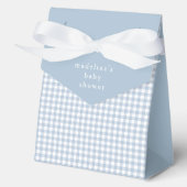 Simple Dusty Blue Gingham Boys Baby Shower Geschenkschachtel (Vorderseite)