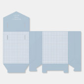 Simple Dusty Blue Gingham Boys Baby Shower Geschenkschachtel (Ungefaltet)