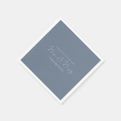 Simple Dusty Blue Glückwunschs Mr. Wedding Serviette (Ecke)