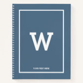 Simple Dusty Blue Initial Monogram Sketchbook Notizblock (Vorderseite)