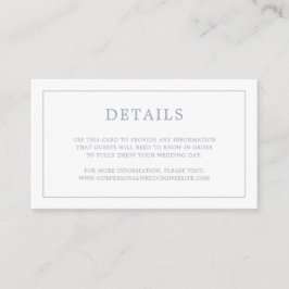 Simple Dusty Blue Monogram Elegant Wedding Begleitkarte