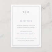 Simple Dusty Blue Monogram Elegant Wedding Begleitkarte (Vorderseite)