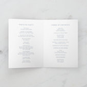 Simple Dusty Blue Monogram Elegant Wedding Programm (Innenseite)