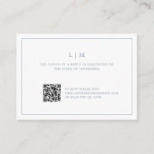 Simple Dusty Blue Monogram Elegant Wedding UAWG Mitteilungskarte (Vorderseite)