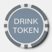 Simple Dusty Blue Newlywed Wedding Drink Token Pokerchips (Vorderseite)