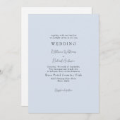 Simple Dusty Blue No Parters Wedding Einladung (Vorne/Hinten)