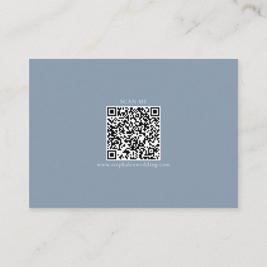 Simple Dusty Blue QR Code UAWG Begleitkarte (Rückseite)