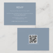 Simple Dusty Blue QR Code UAWG Begleitkarte (Vorne/Hinten)