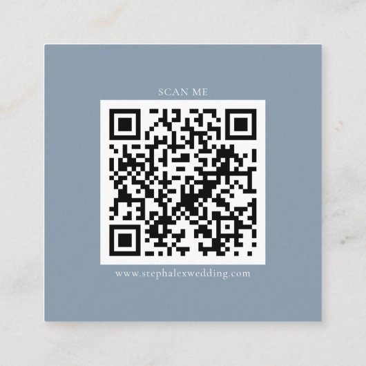 Simple Dusty Blue QR Code UAWG Begleitkarte (Rückseite)
