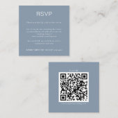 Simple Dusty Blue QR Code UAWG Begleitkarte (Vorne/Hinten)