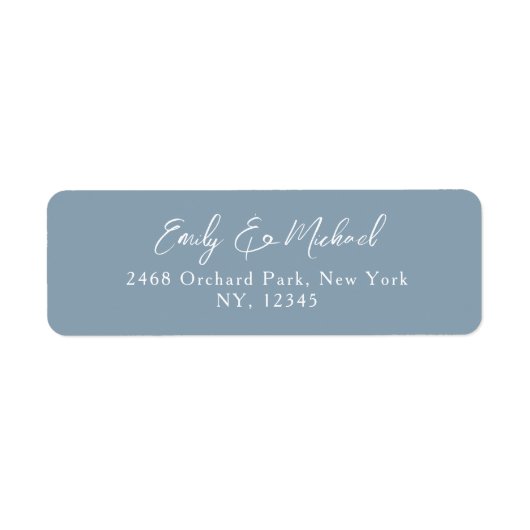Simple Dusty Blue Script Wedding Return Address (Vorne)