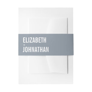 Simple Dusty Blue Typografy Wedding Einladungsbanderole