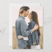 Simple Dusty Blue Typografy Wedding Foto Einladung (Rückseite)