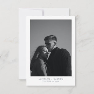 Simple Dusty Blue Wedding Foto Danke Card