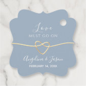 Simple Dusty Blue Wedding Geschenkanhänger (Rückseite)