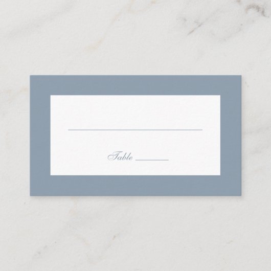 Simple Dusty Blue Wedding Platzkarte (Vorderseite)