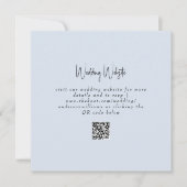 Simple Dusty Blue Wedding QR Code Website Square (Vorderseite)