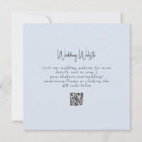 Simple Dusty Blue Wedding QR Code Website Square