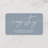 Simple Dusty Blue Wedding Registry Begleitkarte (Vorderseite)
