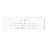 Simple Dusty Blue Wedding Rücksendeadresse (Vorne)