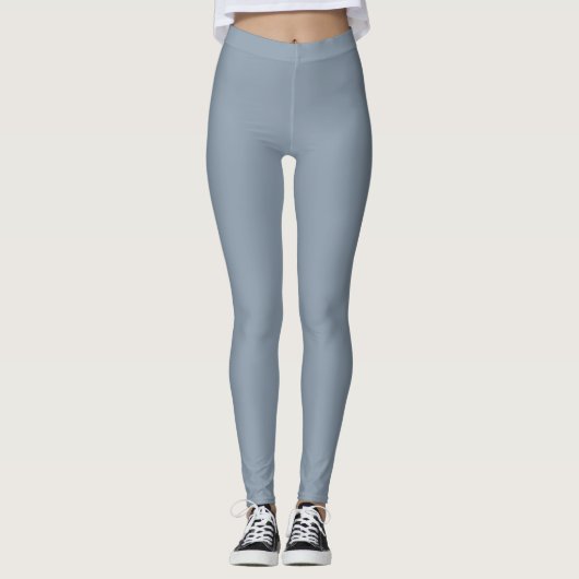 Simple dusty dove blue color leggings (Vorderseite)