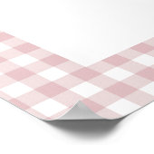 Simple Dusty Pink Gingham Girl Baby Dusche Willkom Poster (Ecke)