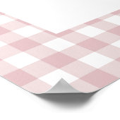 Simple Dusty Pink Gingham Girl Baby Dusche Willkom Poster (Ecke)