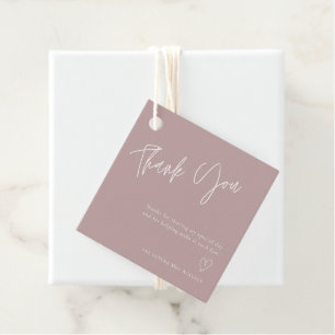 Simple Dusty Rose Brautparty Dankeschön Card Geschenkanhänger