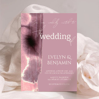 Simple Dusty Rose Mauve Wedding Einladung