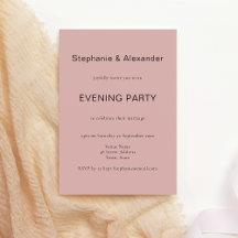 Simple Dusty Rose Pink Wedding Abend Party