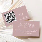 Simple Dusty Rose Wedding Website Qr Code Begleitkarte