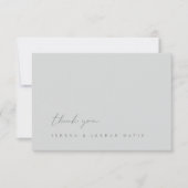 Simple Dusty Silver Blue Wedding Dankeschön Card Dankeskarte (Vorderseite)