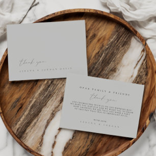 Simple Dusty Silver Blue Wedding Dankeschön Card Dankeskarte