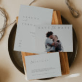 Simple Dusty Silver Blue Wedding Dankeschön Card Dankeskarte