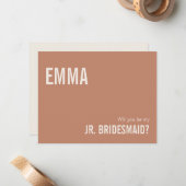 Simple Dusty Terracotta Junior Bridesmaid Vorschla Mitteilungskarte (Vorderseite/Rückseite Beispiel)
