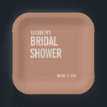 Simple Dusty Terracotta Typografy Brautparty Pappteller<br><div class="desc">Personalisieren Sie den benutzerdefinierten Text oben. Weitere Koordinationsgegenstände finden Sie in unserer Kollektion "Simple Terracotta Typografy Brautparty". ***BITTE BEACHTEN SIE: ALLE WORTE, TEXT UND HINTERGRUNDFARBE SIND ERFORDERLICH. Sie können alle Wörter ändern und auch die Textfarbe ändern. Bei Elementen mit farbigem Hintergrund können Sie auch die Farbe so ändern, dass sie...</div>